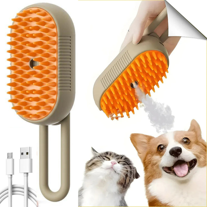 🐾 Escova Elétrica Mágica para Pets: Massageia e Remove Pelos Soltos com Apenas 1 Toque! ✨ Para Cães e Gatos