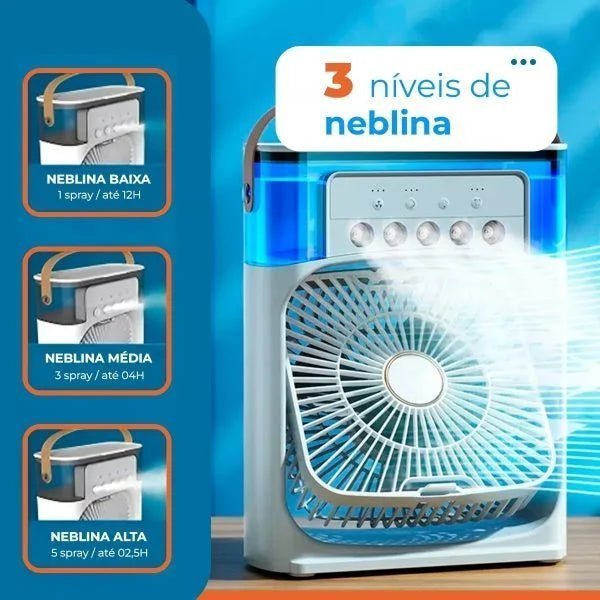 Mini Ventilador Portátil com Humidificador de Ar: Conforto e Refrescância em Qualquer Lugar! - mineirosofertas