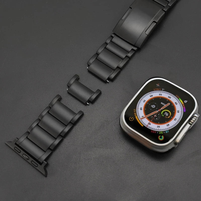 Relogio de Luxo de Titânio para Apple Watch - Elegância e Durabilidade - mineirosofertas